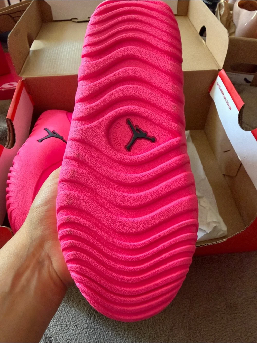Jordan Bright Pink Slip-On Foamposite Style Boots
